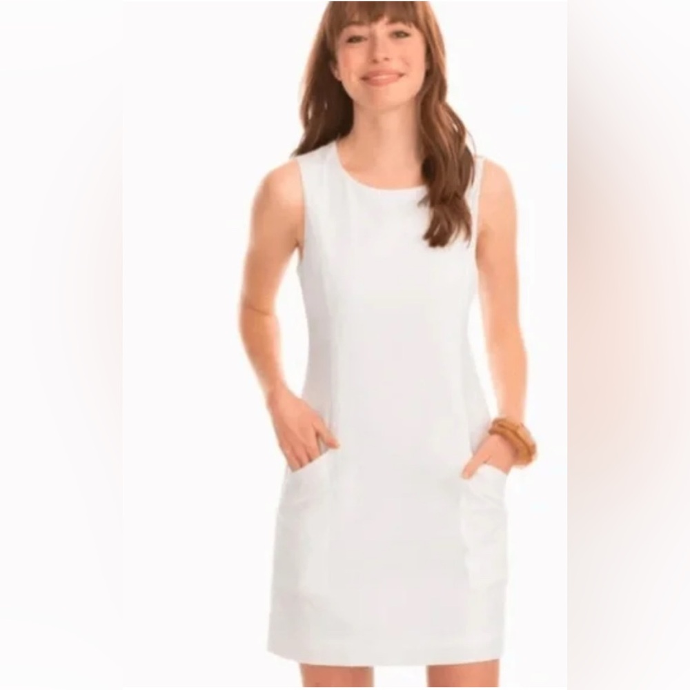 J. McLaughlin Sleeveless basic White Mini Dress with Pockets in size 10